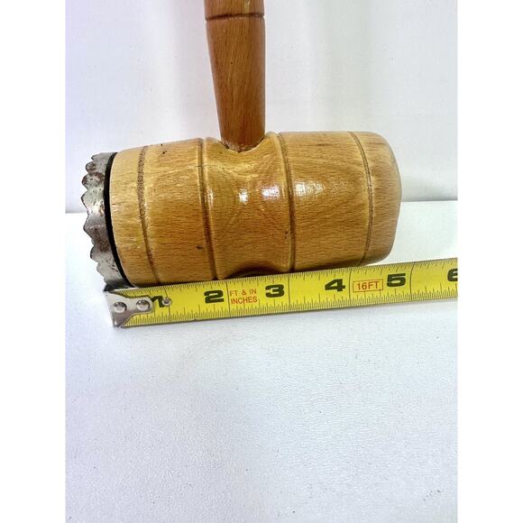 Vintage Wooden Kitchen Mallet Meat Tenderizer 12" long - Picture 11 of 11